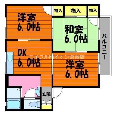 コーポジョイフルの物件間取画像